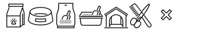 Square Line Icons Animals Pet Store