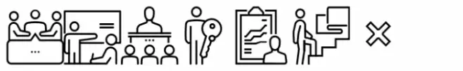 Square Line Icons Business Work 3