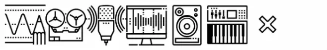 Square Line Icons Design Sound