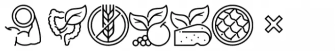Square Line Icons Food Foods