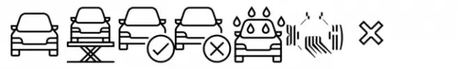 Square Line Icons Insurance Car