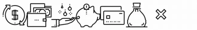 Square Line Icons Money Money 1