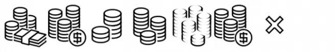 Square Line Icons Money Money 3