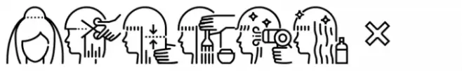 Square Line Icons Service Hair