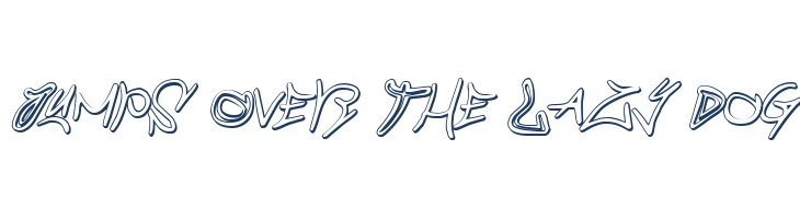 Graffiti Street 3D Italic font — pangram preview