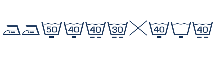 Wash Care Symbols Classic M54 font — Lorem ipsum body text preview
